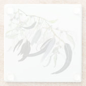 Blaugrün Glasuntersetzer (Rückseite)