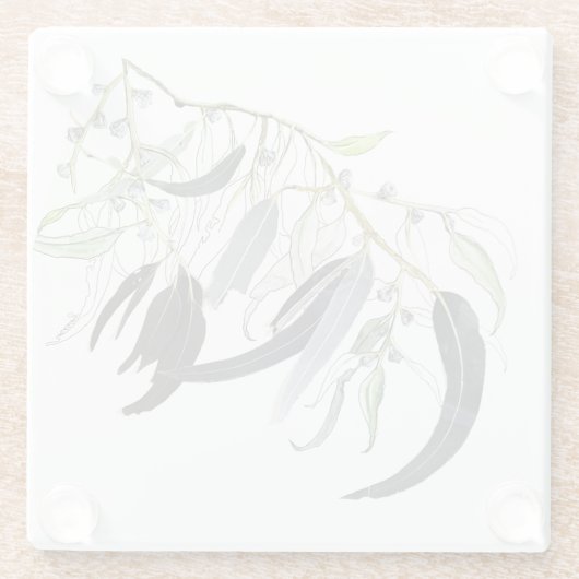 Blaugrün Glasuntersetzer (Rückseite)