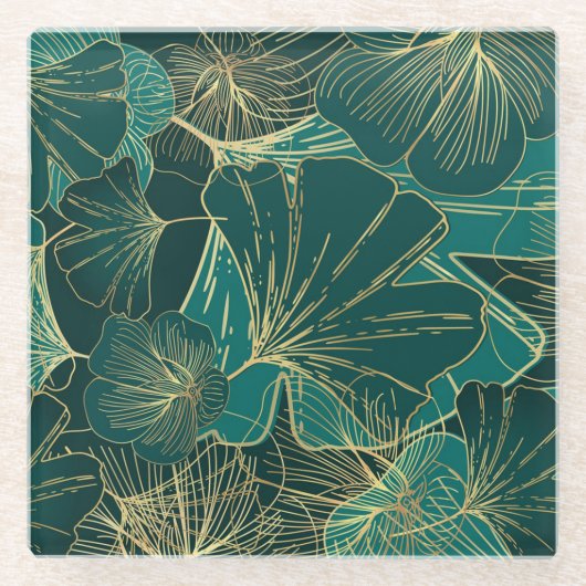 Blaugrün Glasuntersetzer (Vorderseite)