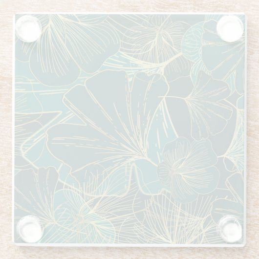 Blaugrün Glasuntersetzer (Rückseite)