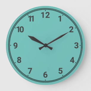Blaugrün Große Wanduhr