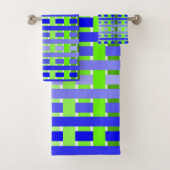 Blaugrün Kariert Badhandtuch Set (Insitu)