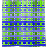 Blaugrün Kariert Duschvorhang (Vorderseite)