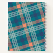 Blaugrün-kariert-Tartan-Notebook Notizblock (Rückseite)