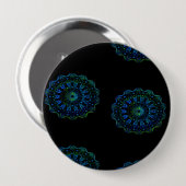Blaugrün-Mandala Button (Vorne & Hinten)