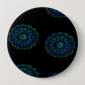 Blaugrün-Mandala Button (Vorderseite)