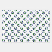 Blaugrün-Mannschaftsfarben, die Volleyball koordin Geschenkpapier Set (Vorderseite 3)