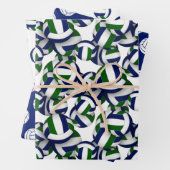 Blaugrün-Mannschaftsfarben, die Volleyball koordin Geschenkpapier Set (Beispiel)