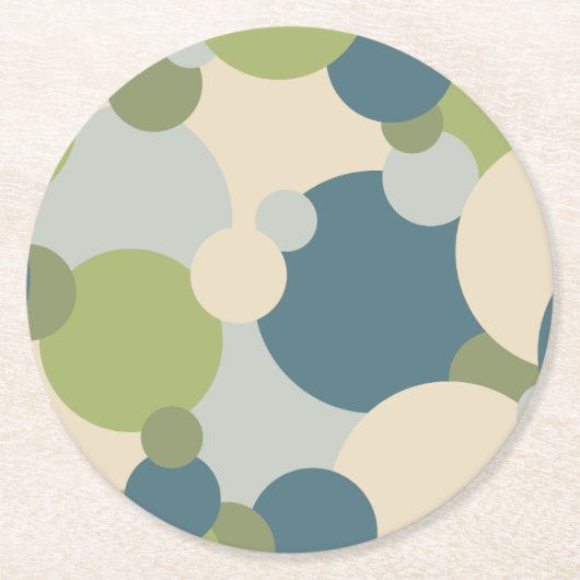 Blaugrün-Moleküle Papier Untersetzer (Vorderseite)
