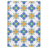 Blaugrün-Mosaikfliesen-Muster Klemmbrett (Rückseite)