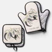 Blaugrün Ofenhandschuh & Topflappen-Set (Vorderseite/Rückseite)