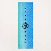 Blaugrün Ombre Sparkle Om Symbol Yogamatte (Vorderseite)