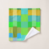 Blaugrün Orange Lila Creamy Muster Abstrakt Badhandtuch Set (Waschlappen)