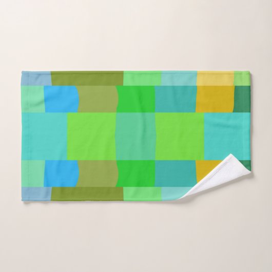 Blaugrün Orange Lila Creamy Muster Abstrakt Badhandtuch Set (Handtuch)