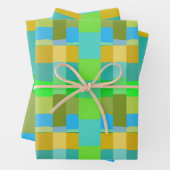 Blaugrün Orange Lila Creamy Muster Abstrakt Geschenkpapier Set (Beispiel)