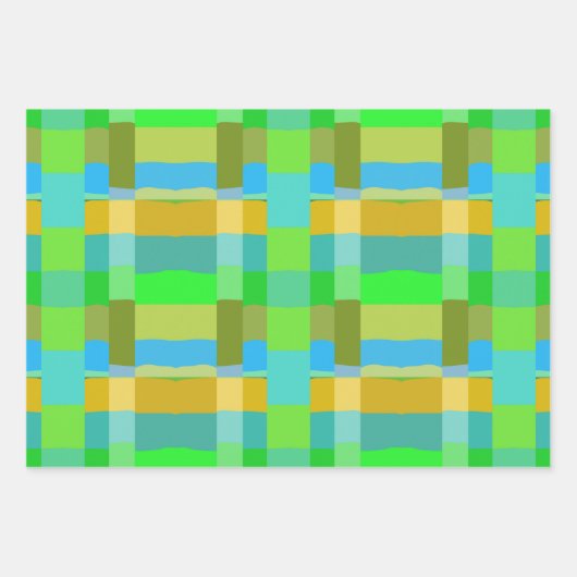 Blaugrün Orange Lila Creamy Muster Abstrakt Geschenkpapier Set (Vorderseite)