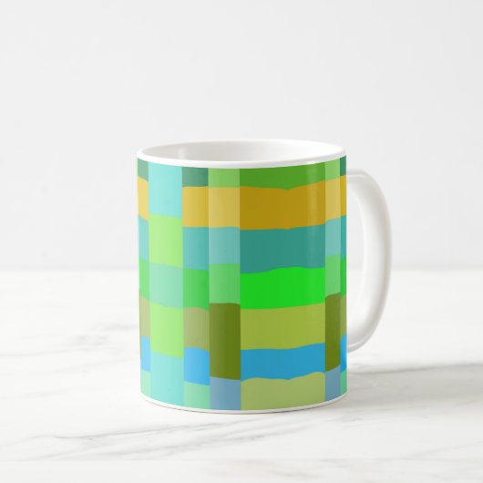 Blaugrün Orange Lila Creamy Muster Abstrakt Kaffeetasse (VorderseiteRechts)