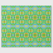 Blaugrün-orange Lila-cremig-Gittermuster Geschenkpapier (Flach)