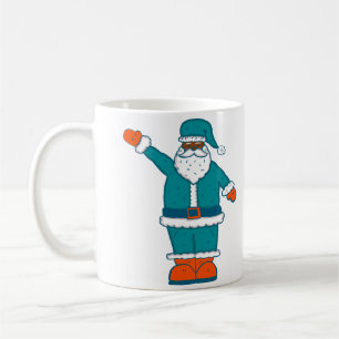 blaugrün orange weihnachten schwarz weihnachtsmann kaffeetasse