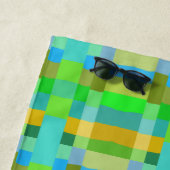 Blaugrün orangefarbenes Lila cremiges Muster Absta Strandtuch (Beispiel)