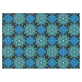 Blaugrün-orientalisches Fraktal Tischdecke (Vorderseite (Horizontal))