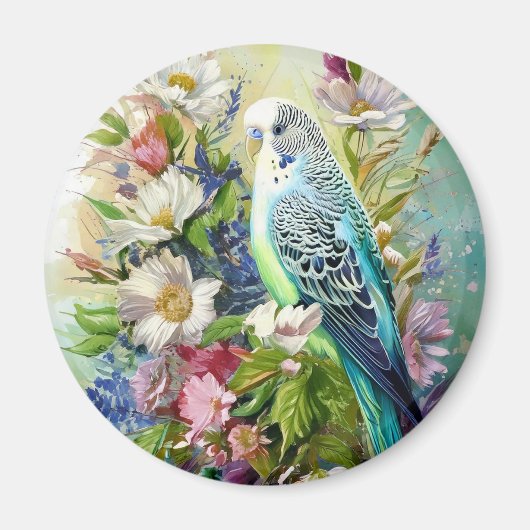 Blaugrün, Parakeet und Blume Magnet (Vorne)