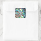 Blaugrün pauschal abalone Muschel Quadratischer Aufkleber (Tasche)