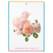 Blaugrün rosa gelbe Farbe Bläservorlage Klemmbrett (Rückseite)