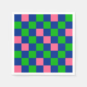 Blaugrün Rosa Karomuster Design Serviette (Vorderseite)