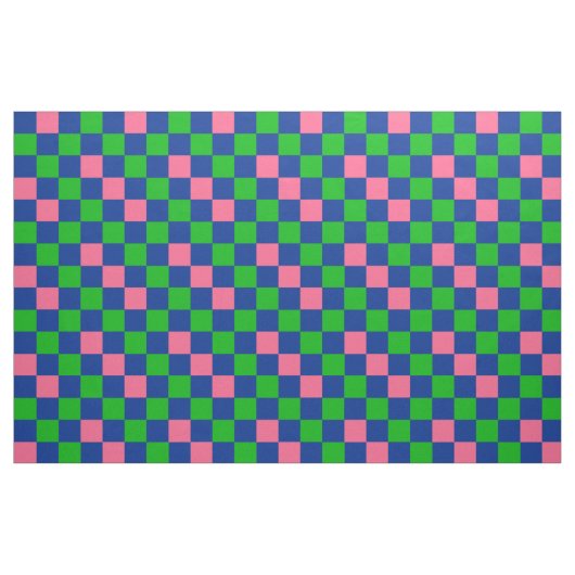 Blaugrün Rosa Karomuster Design  Stoff (Fat Quarter (45,7 x 55,9 cm))