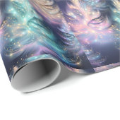 Blaugrün rosa Lila Bäume Moderne Weihnachten Geschenkpapier (Rolleneckpunkt)