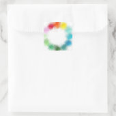 Blaugrün rosa Rosa Gelborange Farbe Quadratischer Aufkleber (Tasche)