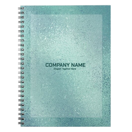 Blaugrün schimmernde Glasstruktur Notizblock (Vorderseite)