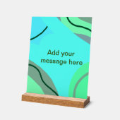 Blaugrün, schwarz, Pastellfarben abstrakt, Namenst Acrylschild (Winkel)