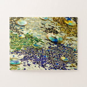 Blaugrün-Spanisches Mosaik Puzzle