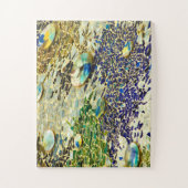 Blaugrün-Spanisches Mosaik Puzzle (Vertikal)