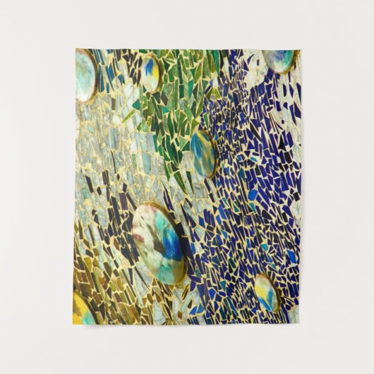 Blaugrün-Spanisches Mosaik Wandteppich (Vorderseite)