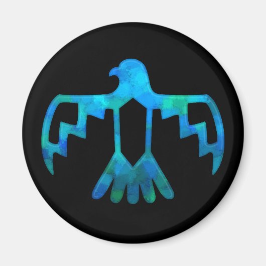 Blaugrün-Thunderbird-Magnet Magnet (Vorne)