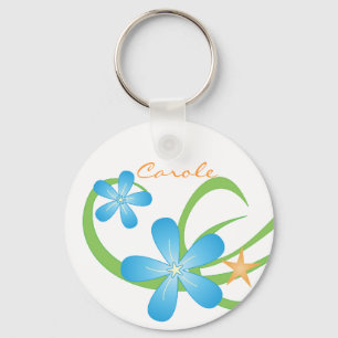 Blaugrün tropisch schlüsselanhänger