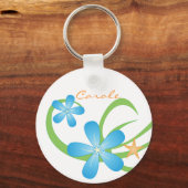 Blaugrün tropisch schlüsselanhänger (Vorderseite)