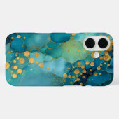 Blaugrün, Türkis & Gold Marmor Case-Mate iPhone Hülle (Rückseite (Horizontal))