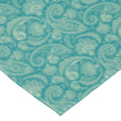 Blaugrün und Beige Creme Vintag Paisley Tablette Tischdecke (Schrägansicht)