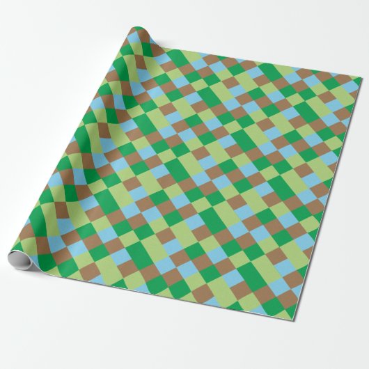 Blaugrün und braun geschenkpapier (Ungerollt)