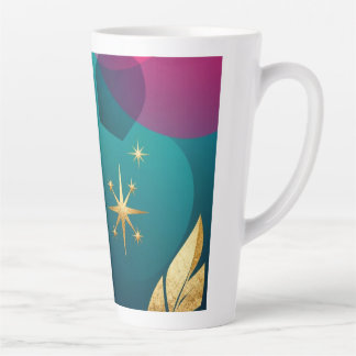 Blaugrün und Fuchsia Moderne Abstraktion mit golde Milchtasse