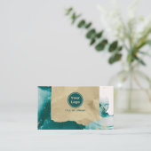 Blaugrün und Goldmarmor Visitenkarte (Stehend Vorderseite)