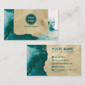 Blaugrün und Goldmarmor Visitenkarte (Vorne/Hinten)