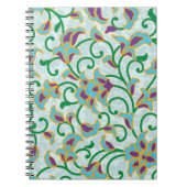 Blaugrün und Lila Retro-Blumendesign Notizblock (Vorderseite)