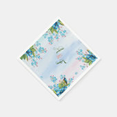 Blaugrün und weiche Pinks Serviette (Ecke)