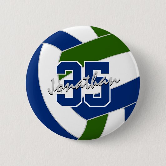 Blaugrün-Volleyballmannschaft Button (Vorderseite)