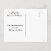 Blaugrün Weihnachtsbaum Vintage Szene Foto Feiertagspostkarte (Rückseite)